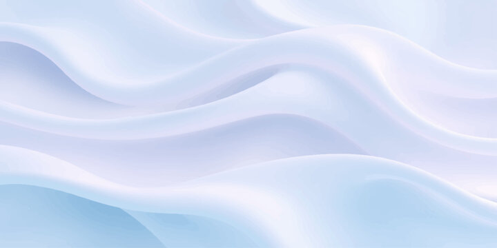 A smooth abstract blue silk background features soft satin waves and a flowing liquid texture in a curved motion design for a light textile wallpaper