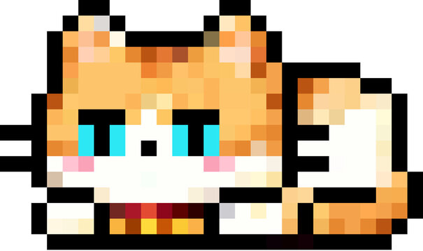 Cute cat 8bit pixel art.