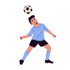 Obraz premium vector of a kids soccer player in different poses, including dribbling, kicking, juggling, and celebrating with a ball. ideal for sports design, football training concepts, youth activities, lifestyle