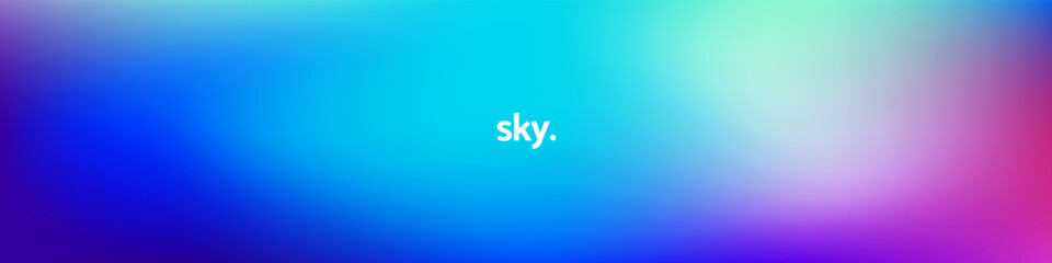 Obraz premium Iridescent aura Y2K futuristic holographic gradient background. Vector abstract mesh gradient. Dark cosmic colors space theme aurora fluid hologram texture in bright blue sky colors. Y2k holo backdrop