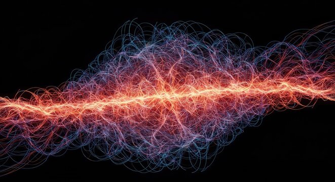 Digital abstract representation of complex interwoven wave energies forming a stable, vibrant, and repeating sonic structure or vibrational field, geometry, resonance, sonic