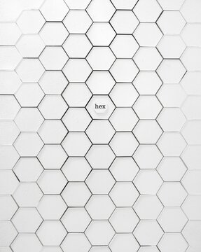 A simple black and white graphical representation of a honeycomb pattern with a single hex label. isolated on white background