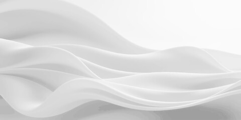 Obraz premium Smooth flowing white silk and satin fabric background with soft abstract waves and elegant light curves for a vector textile wallpaper design