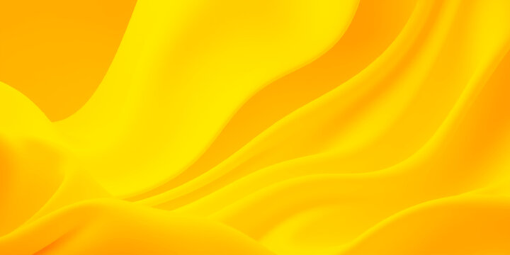 Abstract orange and yellow background with golden silk waves and smooth light lines in a soft vector motion design