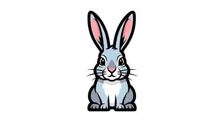 Obraz premium cute cartoon bunny holding a heart in a playful vector illustration style