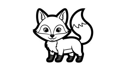 Obraz premium cute cartoon cat character with a happy smile and fluffy tail