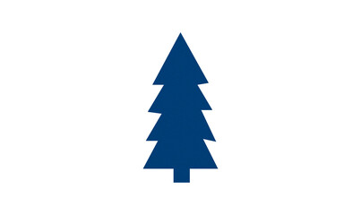 Fototapeta premium A cute blue Christmas tree made of paper is placed on a transparent background.