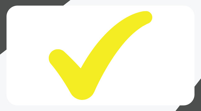 Yellow flat check mark