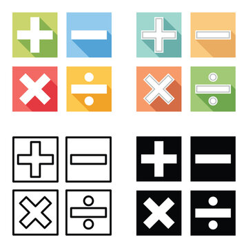 Mathematics Calculator Icon Set Education Symbol Vector Illustration Design