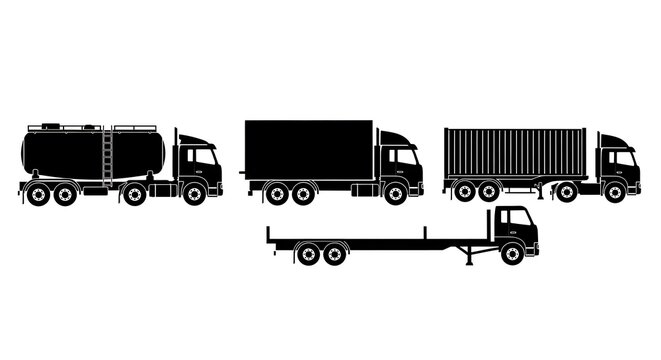 Black truck silhouettes in lineup.