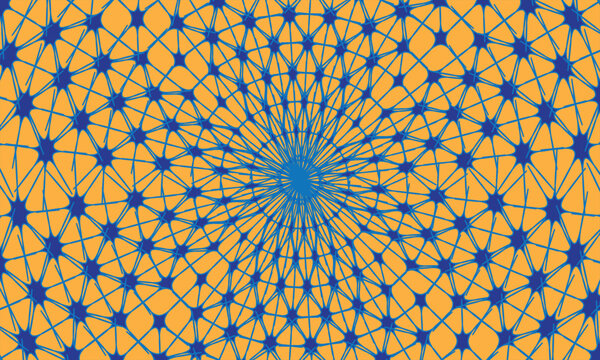  Abstract seamless blue and orange colour circle arc beautiful Pattern can be used for Background ,fabrics, textile, wallpaper etc