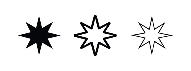 Fototapeta premium Seven Point Starburst and Explosion Icons Set. Discount, Sale, and Promotion Symbols.