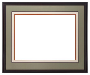 Obraz premium Black picture frame in PNG format on a transparent background.