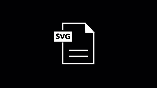 Animated svg file sticker logo icon animation. svg icon 4K animation with alpha channel svg file documents icon symbol graphic animation digital data computer in transparent background