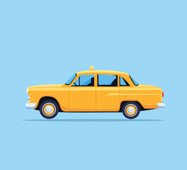 Fototapeta premium yellow taxi vintage car vector illustration