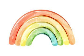 Obraz premium Rainbow on a white background in cartoon style. Vector. 