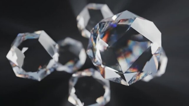 Technology Abstract background animation, glass shape with color refraction effect, 4k seamless looping video, 3d render scene 3 distortion, overlay, glitch, static noise, scan lines on black