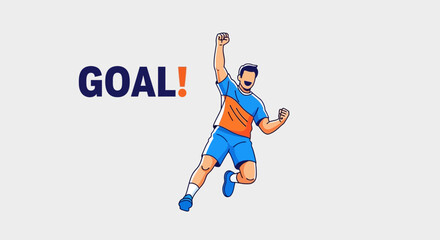 Fototapeta premium Soccer Athlete Celebrates A Winning Goal, Achievement, Victory, And Positive Moment