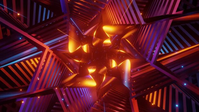 Title (Description)

4K seamless VJ loop with abstract star-shaped geometric tunnel and glowing energy core for VJ sets, high-tech club visuals, electronic music festivals, stage screens and for LED v