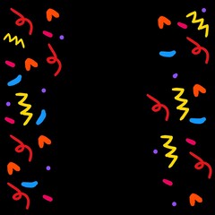 Obraz premium Colorful Confetti Seamless Pattern on Black Background for Party Design