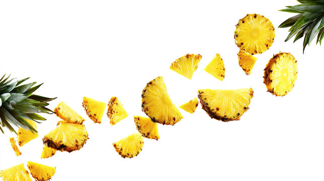 slice of pineapple isolated on a transparent background