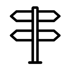 Obraz premium Minimalist directional sign post navigation vector icon
