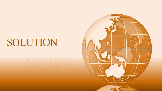 Orange stylized with gridlines earth map animation background