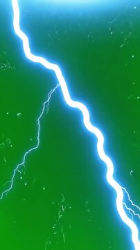 Graphic Resources Lightning power overlay on green screen, Electric lightning, Animated bolt strikes, storm, blue light force effect, flash Thunderbolt isolated screen background scene 3 with