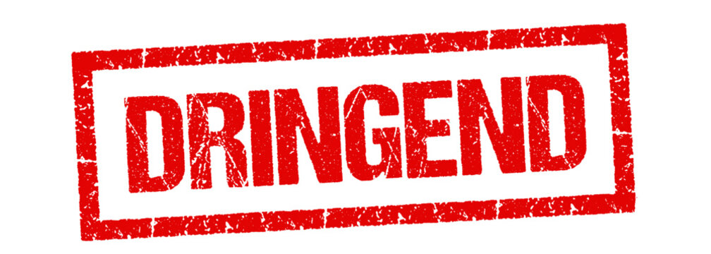 Text &ldquo;Dringend&rdquo;, "Urgent" in Dutch on stamp	