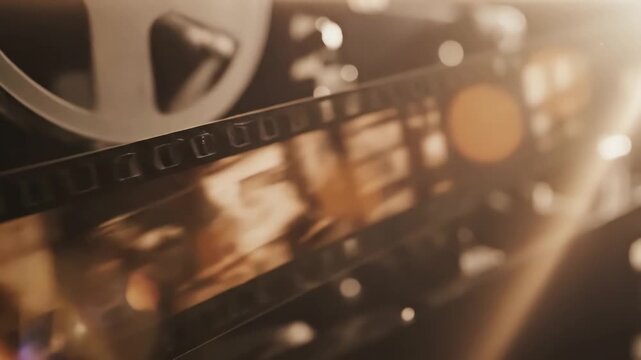 Transport Cinema transition. Film strip transition scene 3 with distortion, overlay, glitch, static noise, scan lines on black background, 4k animated video loop