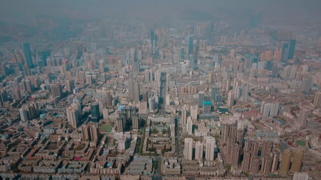 Fly Over - Lanzhou City Skyline