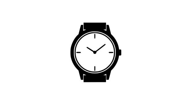 Wristwatch silhouette icon with drop shadow vector illustration