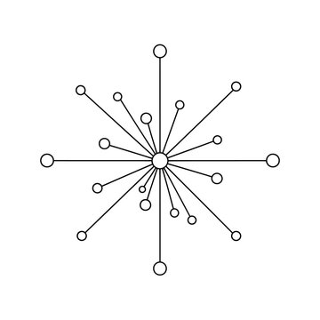 Black and white network connections diagram.