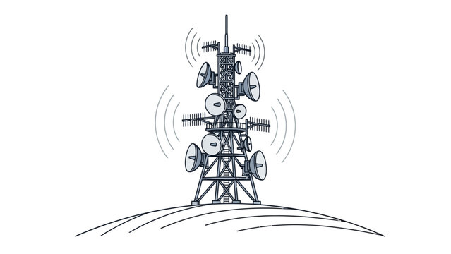 Cell Tower Communication Network.
