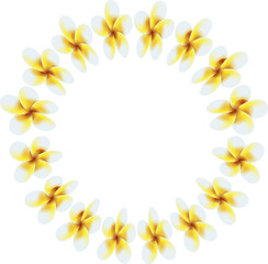Fototapeta premium Tropical Flower Circle Frame Summer Floral Wreath Design