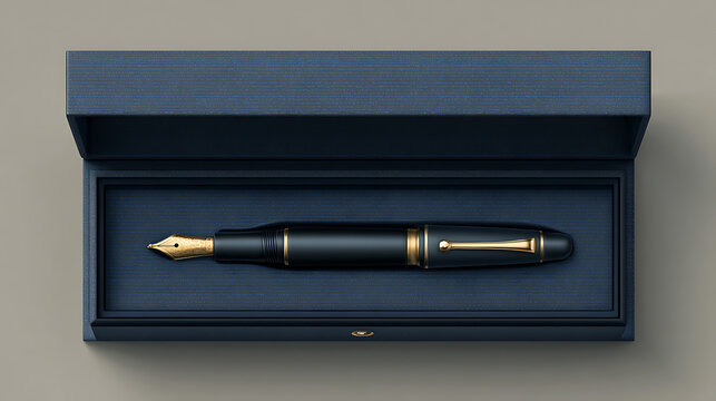 Elegant fountain pen in a luxurious blue box
