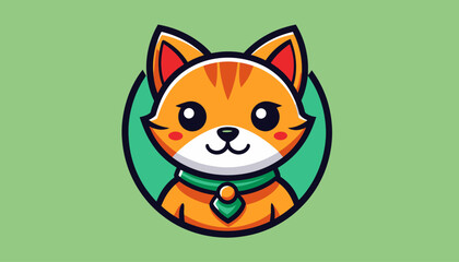 Obraz premium Professional mascot logo design featuring an adorable orange cat with a friendly expression, perfect for branding