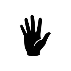 Obraz premium Silhouette of a Raised Hand with Five Fingers Spread