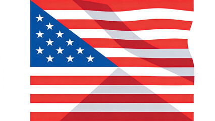 Fototapeta premium Waving United States of America flag illustration in vibrant colors, symbolizing freedom, patriotism, and national pride