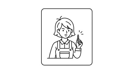 Fototapeta premium Woman holding a syringe with a drop of liquid, medical concept