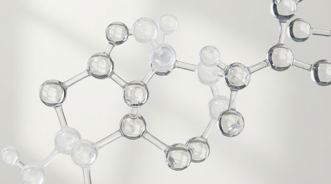 Molecule chemical structure science laboratory research nad nmn resveratrol combo concept with transparent molecular model white background for biotechnology chemistry and pharmaceutical innovation