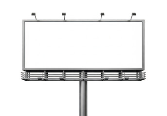 Fototapeta premium Large rectangular billboard structure with an empty white display area for outdoor advertising use