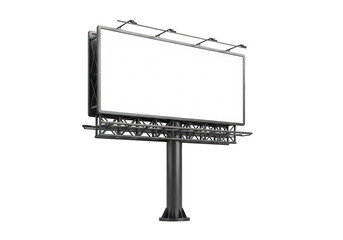 Obraz premium Large rectangular billboard structure with a blank white display area for outdoor advertising use
