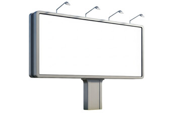 Obraz premium Large rectangular billboard structure with four overhead spotlights for professional advertising