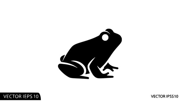 Minimalist frog icon silhouette modern vector isolated