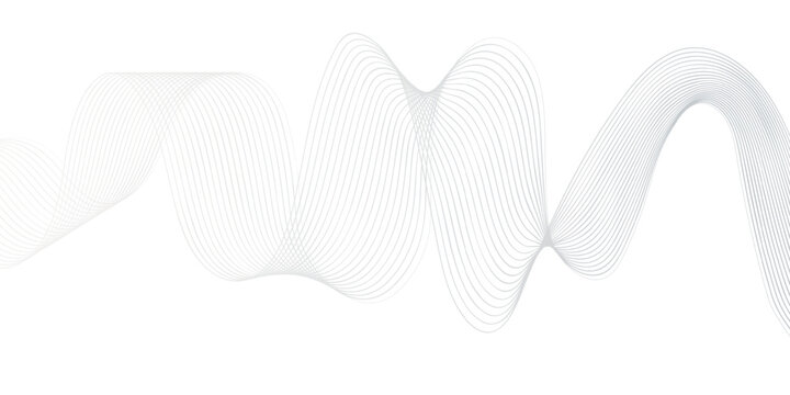 Abstract graphic design featuring flowing parallel lines creating a dynamic wave effect pattern isolated on white background, Vector, illustration