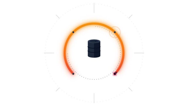 Oil Market Surge: Dynamic Price Gauge, Rising Barrel & Upward Economic Arrow Animation