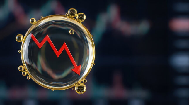Oil price crash red arrow