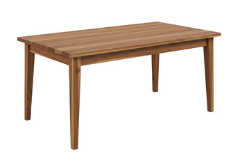 Fototapeta premium Minimalist rectangular dining table crafted from solid natural brown walnut wood with tapered legs