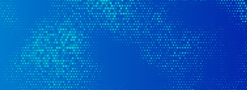 Blue glowing hexagon background. Abstract hexagonal grid gradient texture. Navy honeycomb pattern backdrop. Vector modern business, science, healthcare, medicine, technology, presentation wallpaper